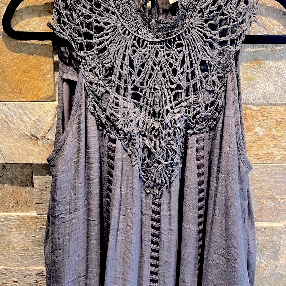 Gray Sleeveless Mock Neck Dress